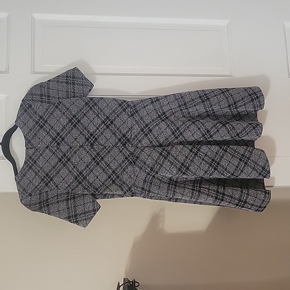Aqua Plaid Gray and Black Dress in size large - Picture 4 of 4